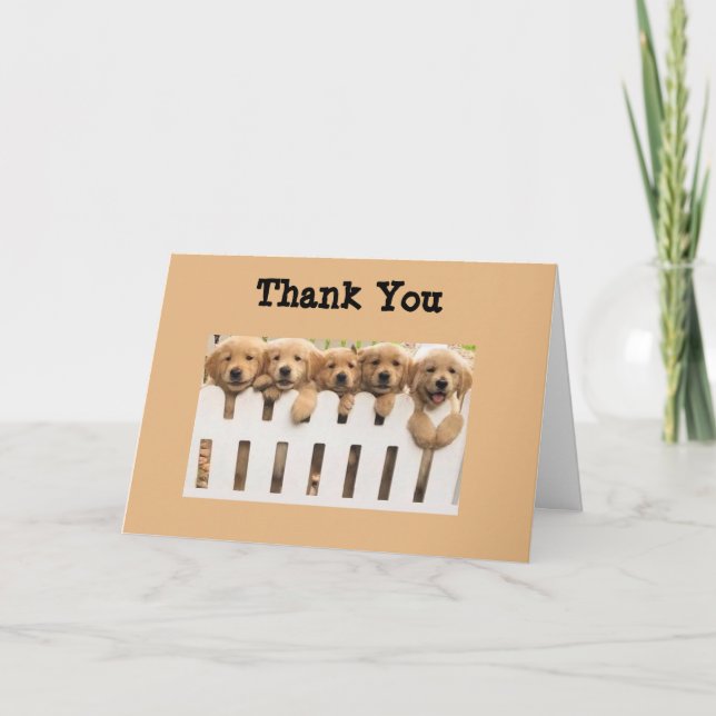 Golden Retrievers Thank You Buddies Card Dankeskarte (Vorderseite)