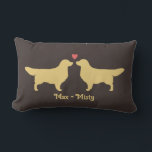 Golden Retrievers Wedding Couple Newlywed Hunde Lendenkissen<br><div class="desc">Dieses niedliche,  goldene Retrievers dekorative Kissen macht Hochzeitsfeiern oder Jubiläen zum Vergnügen. Silhouetten von zwei Goldens in der Liebe. Der Text "glücklich immer danach" kann geändert und mit den Namen der Braut und des Bräutigams personalisiert werden. Ein lustiges Haus-Erwärmung-Geschenk für Hundefreunde,  Jungvermählte,  Brautpartys und Meilenstein-Jubiläen.</div>