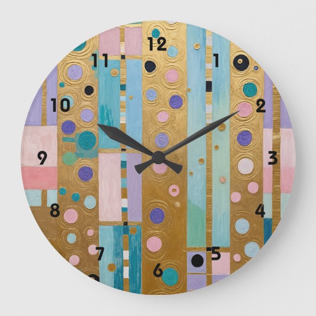 Golden Reverie Große Wanduhr (Vorderseite)