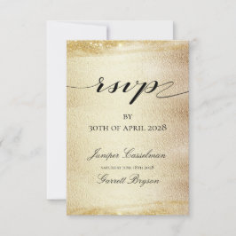 Golden Rhapsody Wedding Elegantes Gold Online UAWG RSVP Karte