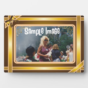Golden Ribbon Art Plaque Fotoplatte