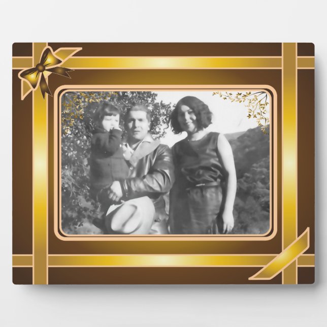 Golden Ribbon Art Plaque Fotoplatte (Vorderseite)