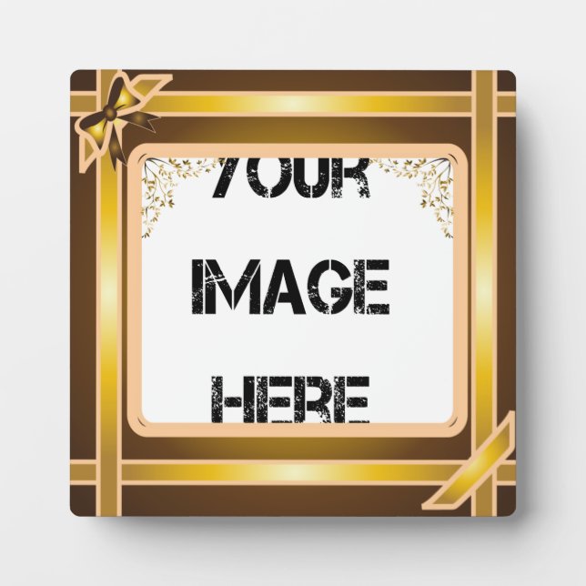 Golden Ribbon Art Plaque Fotoplatte (Vorderseite)