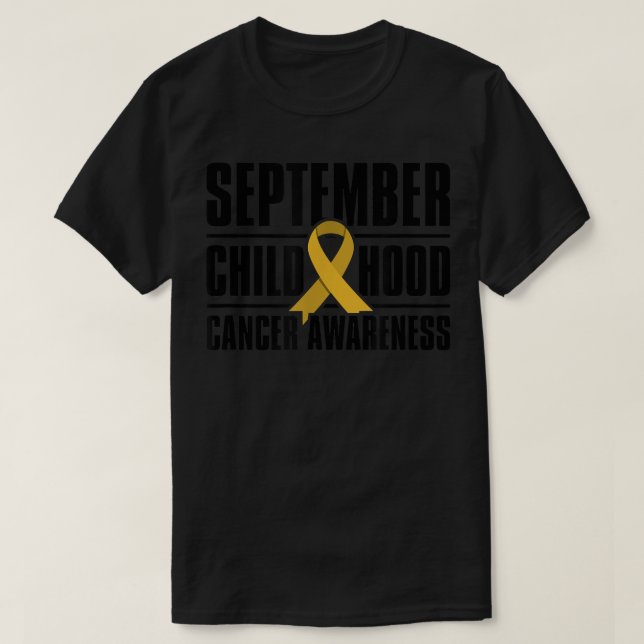 Golden Ribbon Kinderkrebs-Bewusstsein T-Shirt (Design vorne)