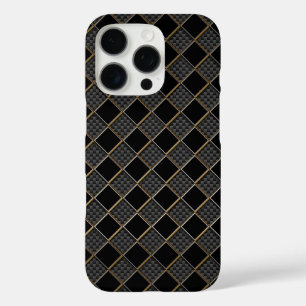 Golden Rim Automotive mit geprüfter Kohlenstofffas iPhone 16 Pro Hülle