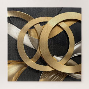 Golden Rings Abstrakt Art - Modernes Luxus Design