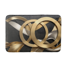 Golden Rings Abstrakt Art - Modernes Luxus Design Badematte
