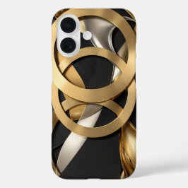Golden Rings Abstrakt Art - Modernes Luxus Design iPhone 16 Hülle