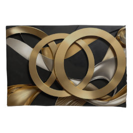 Golden Rings Abstrakt Art - Modernes Luxus Design Kissenbezug