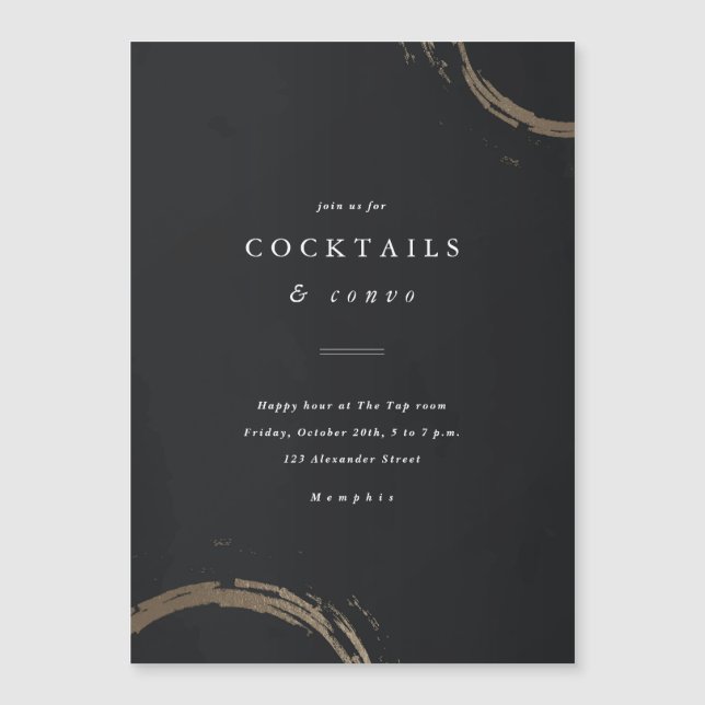 Golden Rings Cocktail Party Invitation (Devant)