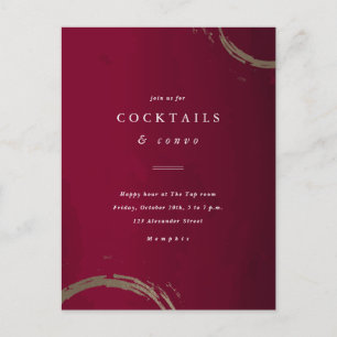 Golden Rings Cocktailparty-Einladung Postkarte