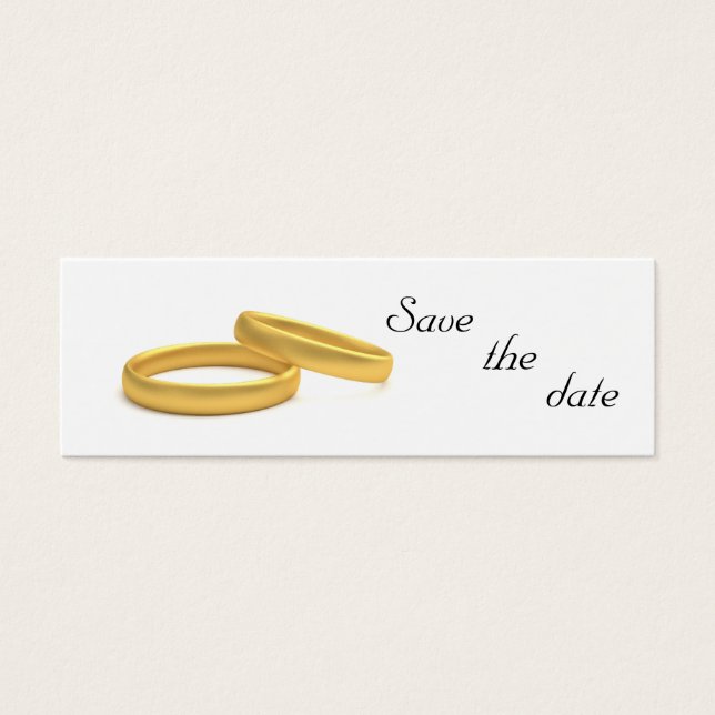 Golden Rings Save the Date Visitenkarte (Vorderseite)