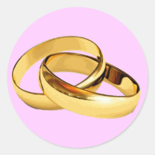 Golden Rings Wedding Einladungen Umschlag Aufklebe Runder Aufkleber
