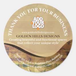 Golden Rolling Hills Runder Aufkleber