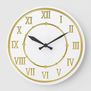 Golden Roman Numerische Küchenmauer Große Wanduhr