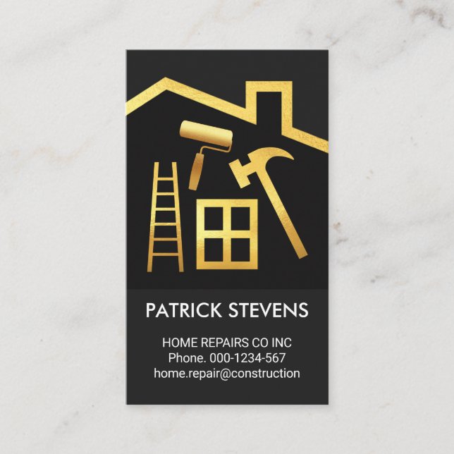 Golden Roof Handyman Tools Reparatur Visitenkarte (Vorderseite)