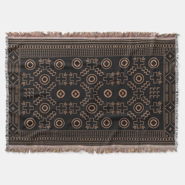 Golden Roots: Marokkanisches Schwarz & Stamm Elega Decke (Vorderseite)