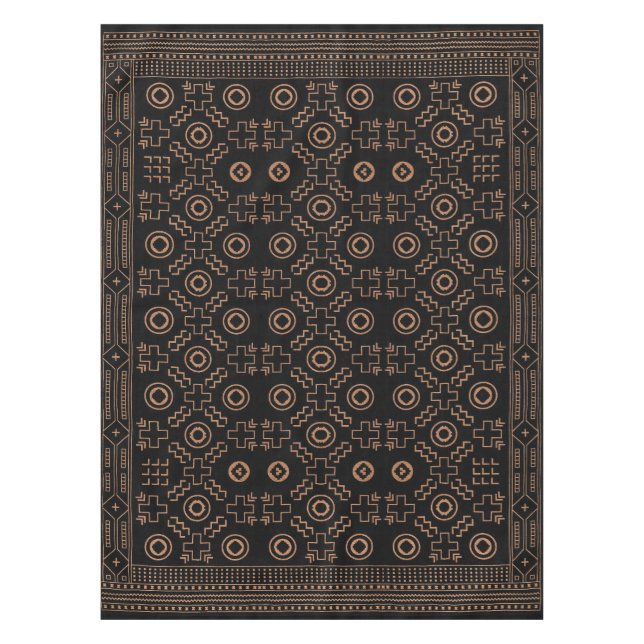 Golden Roots: Marokkanisches Schwarz & Stamm Elega Tischdecke (Vorderseite)