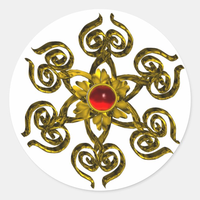 GOLDEN ROSE RUBY RUNDER AUFKLEBER (Vorderseite)