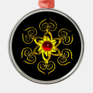 GOLDEN ROSE RUBY, schwarz Ornament Aus Metall