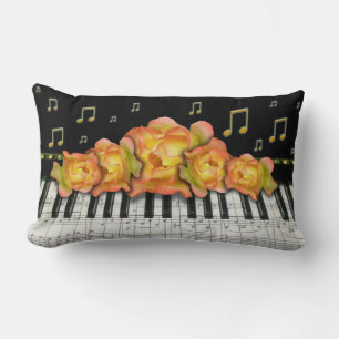 Golden Roses Klavier und Noten Lendenkissen