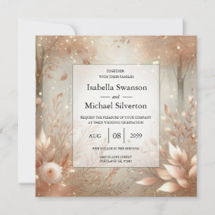 Golden Rosewood Enchanted Forest Wedding Einladung