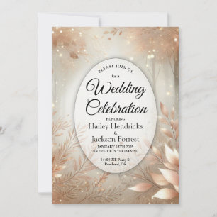Golden Rosewood Enchanted Forest Wedding Einladung