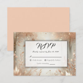 Golden Rosewood Enchanted Forest Wedding RSVP Karte