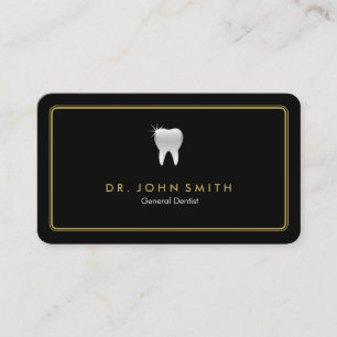 Golden Roundframe Black Tooth Dental Terminkarte
