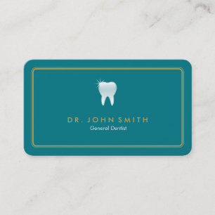 Golden Rounding Frame Türkis Tooth Dental Terminkarte