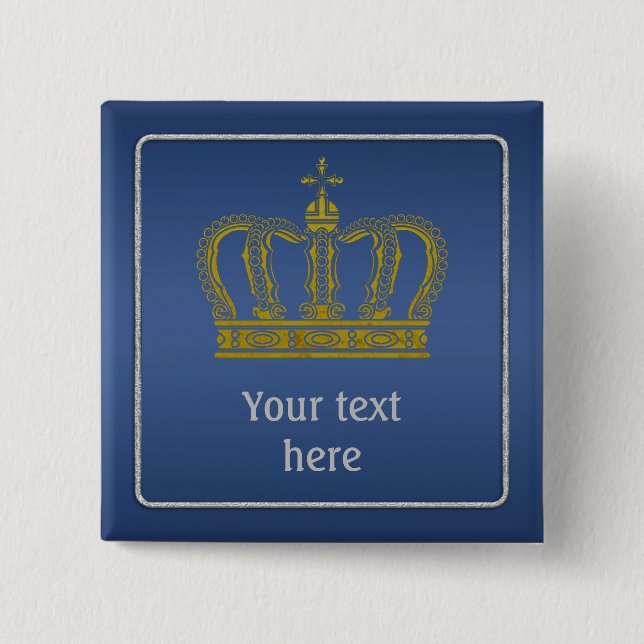 Golden Royal Crown + Ihr Backgr. Ideen Button (Vorderseite)