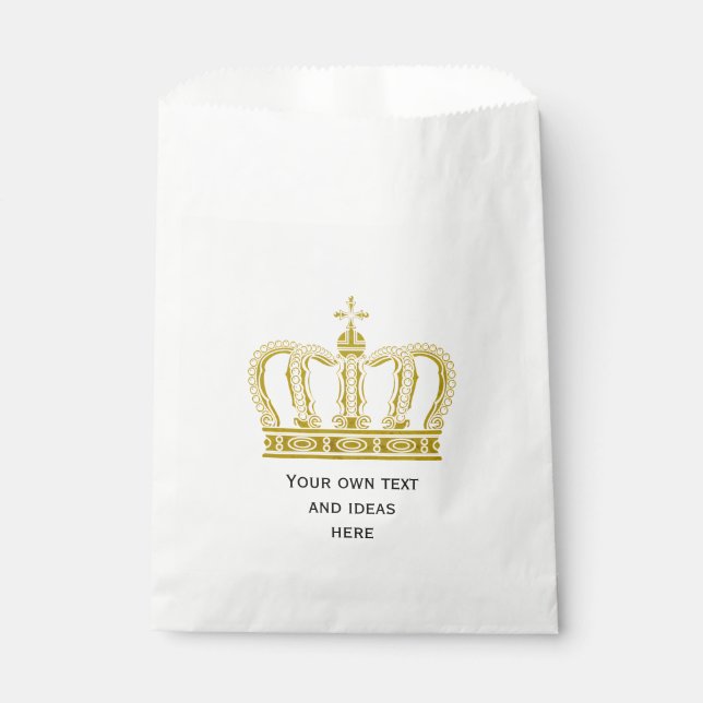 Golden Royal Crown + Ihr Backgr. Ideen Geschenktütchen (Vorderseite)