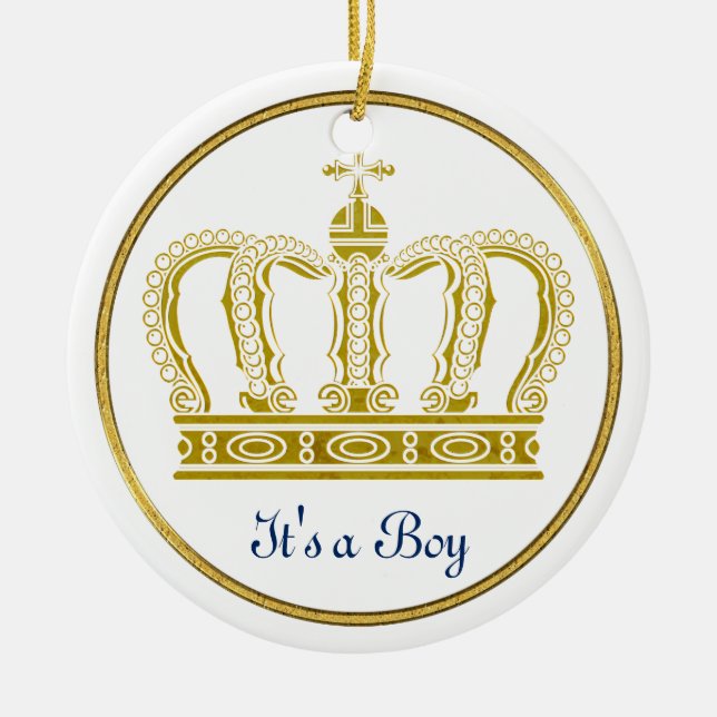 Golden Royal Crown + Ihr Backgr. Ideen Keramikornament (Vorne)