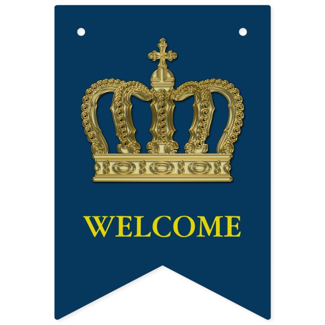 Golden Royal Crown II + your backgr & ideas Wimpelkette (Erste Fahne)