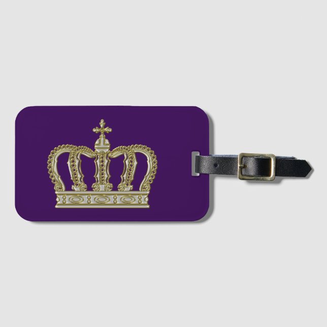 Golden Royal Crown III + Ihr Backgr. Ideen Gepäckanhänger (Vorderseite (Horizontal))