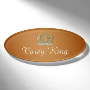 Golden Royal Crown III + Ihr Backgr. Ideen Namenschild