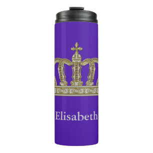 Golden Royal Crown III + Ihr Backgr. Ideen Thermosbecher