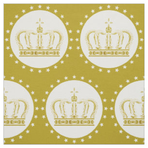 Golden Royal Crown & Stars + Ihr Backgr. Ideen Stoff
