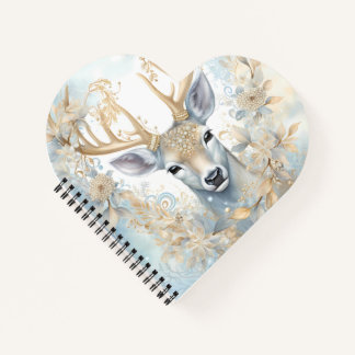 Golden Royal Deer Spiral Carnet - Winter Eleganc