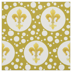 Golden Royal Lily & Dots + Ihr Backgr. Ideen Stoff
