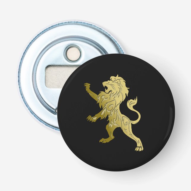 Golden Royal Lion on Black Flaschenöffner (Vorderseite)