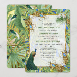 Golden Royal Peacock Feathers Einladung