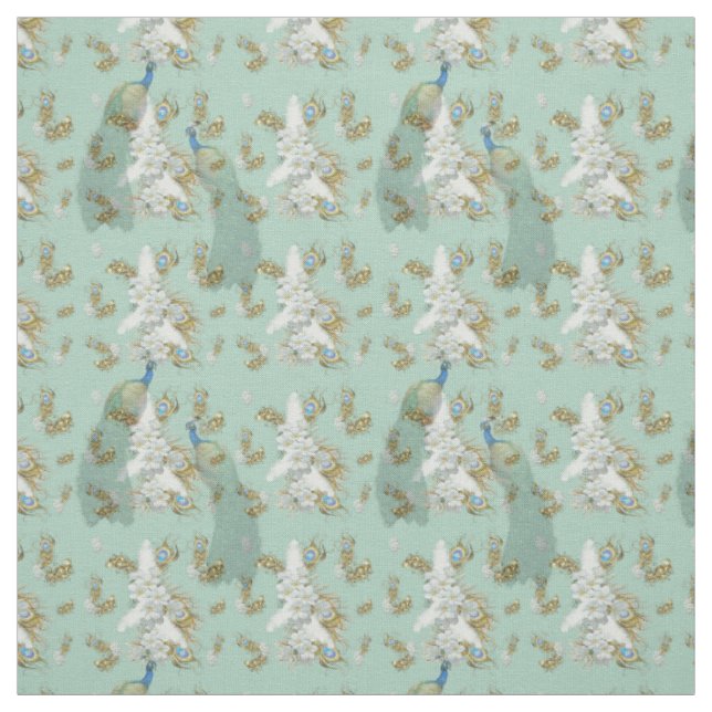 Golden Royal Peacock Feathers Stoff (Muster)
