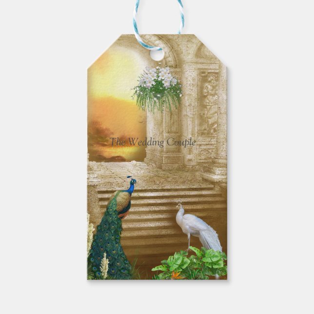Golden Royal Peacock Tempel Geschenkanhänger (Vorderseite)
