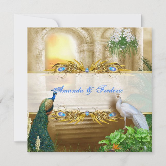 Golden Royal Peacock Tempel Mitteilungskarte (Vorderseite)