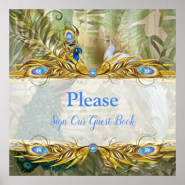 Golden Royal Peacock Tempel Poster (Vorne)