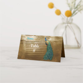 Golden Royal Peacock Tempel Wedding Dreams Platzkarte