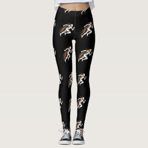 Golden Runner Logo Elegantes Sportbewegungsdesign Leggings
