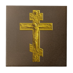 Golden Russisch-Orthodoxe Kreuz Fliese