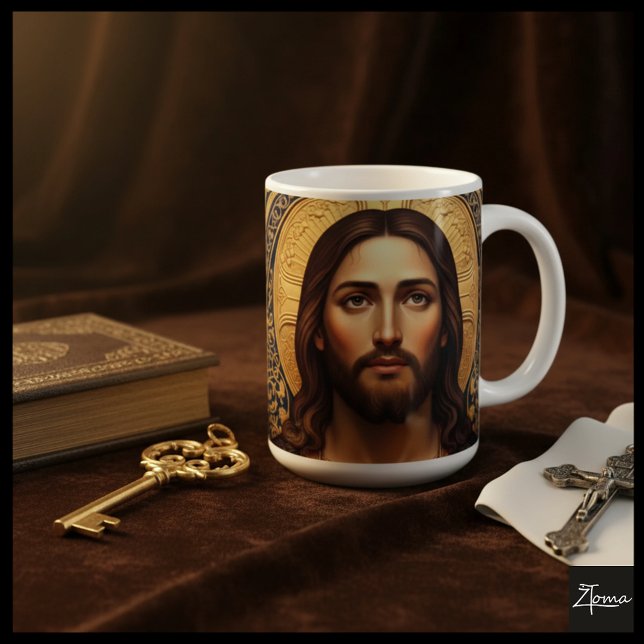 Golden Sacred Icon - Jesus Kaffeetasse (Von Creator hochgeladen)